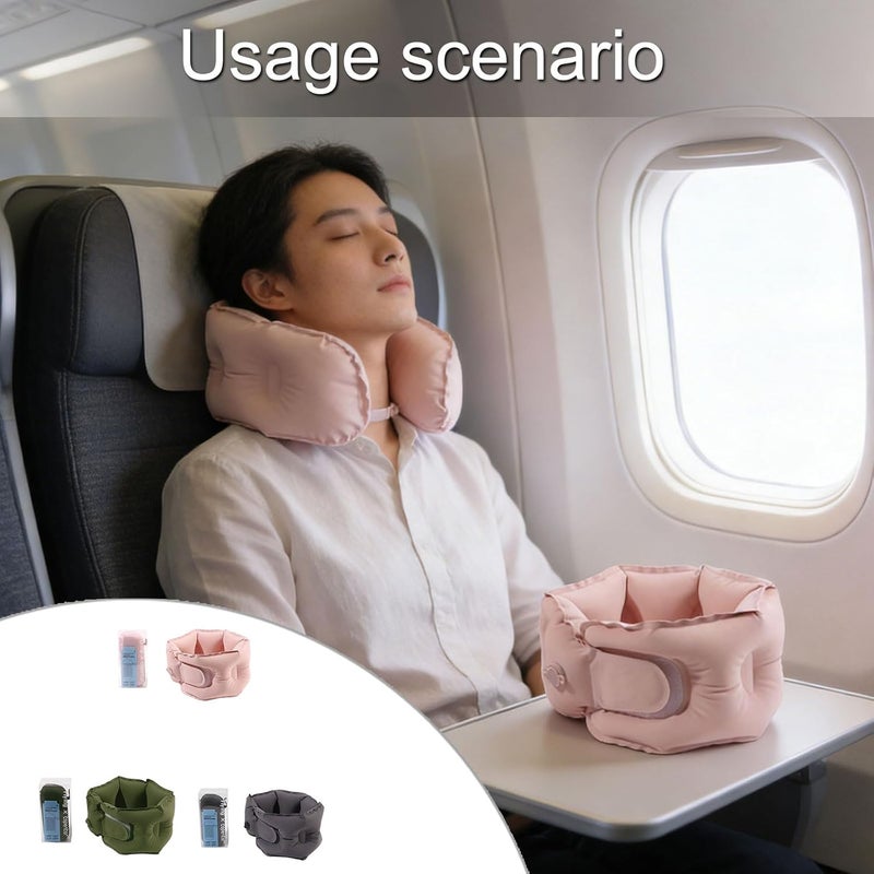 Foldable U Type Air Pillow Breathable Materials Ideal for Business Trip Vacations and Daily Rest Offices Sleep Pillow - Image 2
