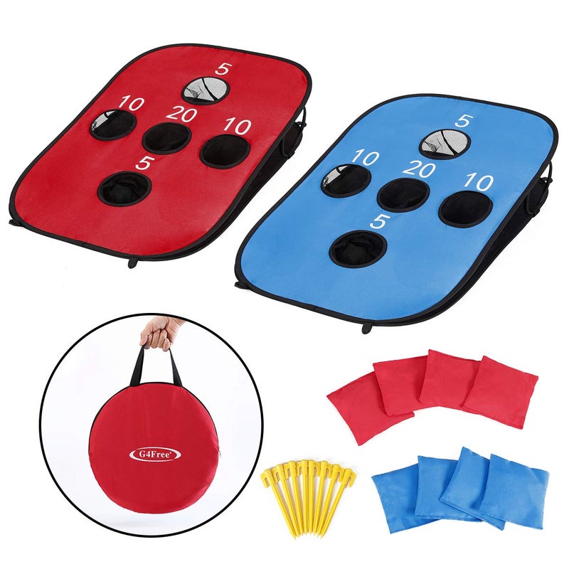 G4Free Portable Collapsible 5 Holes Cornhole Game Set with 8 Bean Bags Toss Game Size 3ft x 2ft for Camping Travel - Image 1