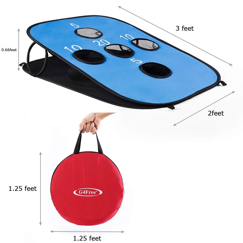 G4Free Portable Collapsible 5 Holes Cornhole Game Set with 8 Bean Bags Toss Game Size 3ft x 2ft for Camping Travel - Image 2