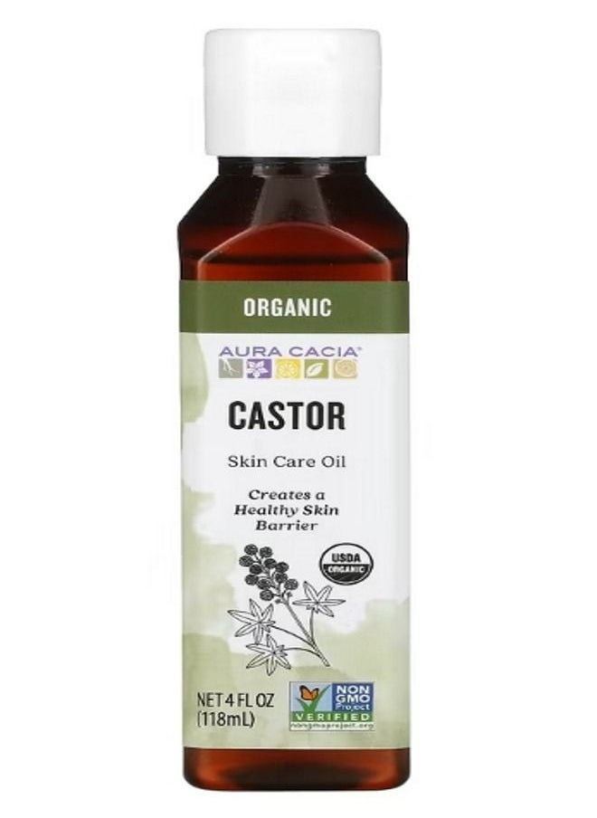 Aura Cacia Skin Care Oil  Castor 4 fl oz 118 ml  - Image 1