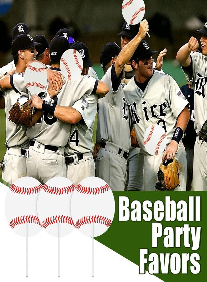 AKAIXI Handheld Fans - Decorative Fans Baseball Party Fan Bulk for Sport Themed Events - Baseball Hand Fans Birthday Party Supplies - Summer Hand Held Fans Baseball Party Favors Decors Gifts - Image 5
