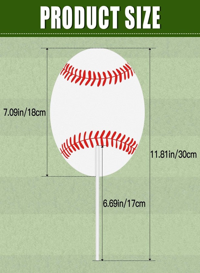 AKAIXI Handheld Fans - Decorative Fans Baseball Party Fan Bulk for Sport Themed Events - Baseball Hand Fans Birthday Party Supplies - Summer Hand Held Fans Baseball Party Favors Decors Gifts - Image 3