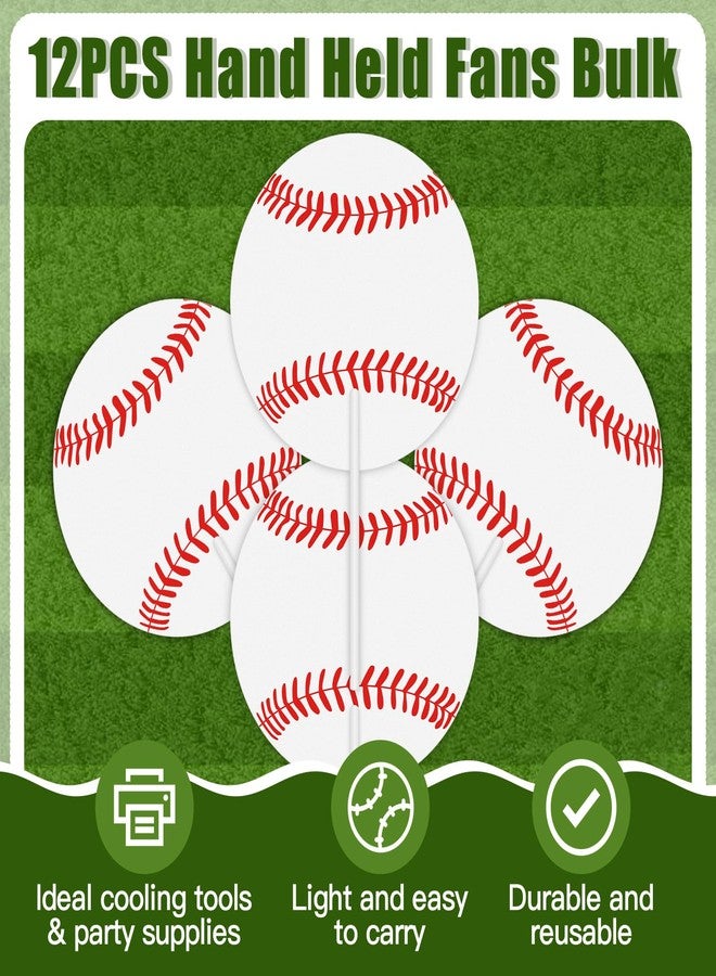 AKAIXI Handheld Fans - Decorative Fans Baseball Party Fan Bulk for Sport Themed Events - Baseball Hand Fans Birthday Party Supplies - Summer Hand Held Fans Baseball Party Favors Decors Gifts - Image 4