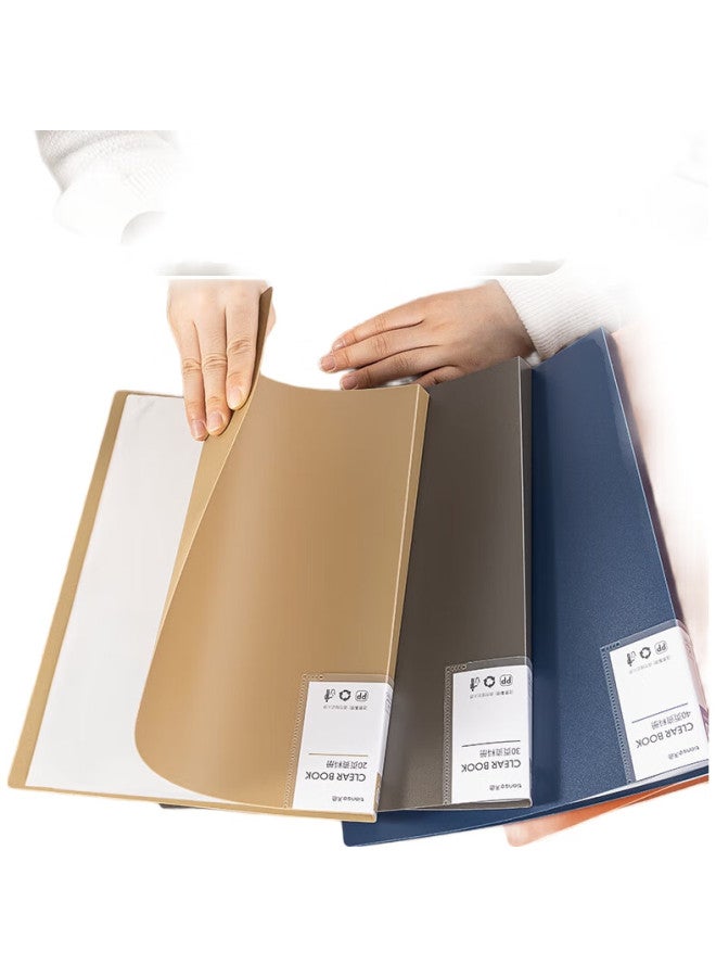Tianse A4/80-Page Large Capacity Document Folder With Insert Pages, Thickened With Cover, Loose-Leaf Storage Binder, File Box, Exam Paper Organizer, Loose-Leaf Folder Ts-20008 Antique Bronze Brown - Image 2