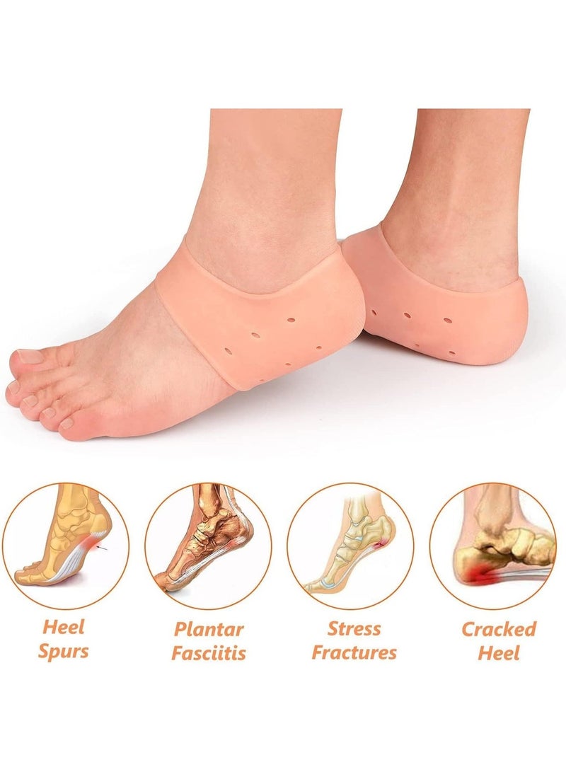 Silicone Heel Protector Socks & Gel Heel Cups, Reusable Moisturizing Heel Sleeves for Dry and Cracked Heels, Soft Shoe Support Pads, Pack of 2 Pairs - Image 5