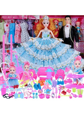 Generic Dress Up Yi Tian Barbie Doll Big Gift Box Play House Toy Suit  Wedding Princess Girl Birthday Gift Wholesale-Color:4 Doll 148-piece Set K2  | Best Price Bahrain | Manama, Riffa