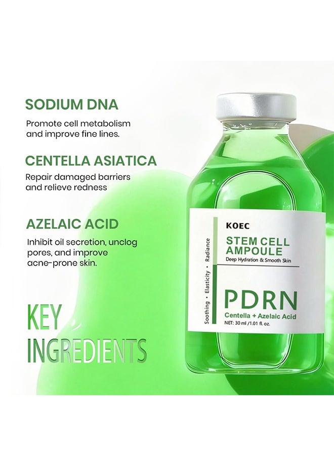 KOEC Stem Cell Ampoule,Centella Pdrn Stem Cell Ampoule with CICA ,Booster Serum for Face Wrinkle Firming,Cooling & Soothing,Deep Hydration,Non-Greasy,Gentle Formula, 30ml - Image 3