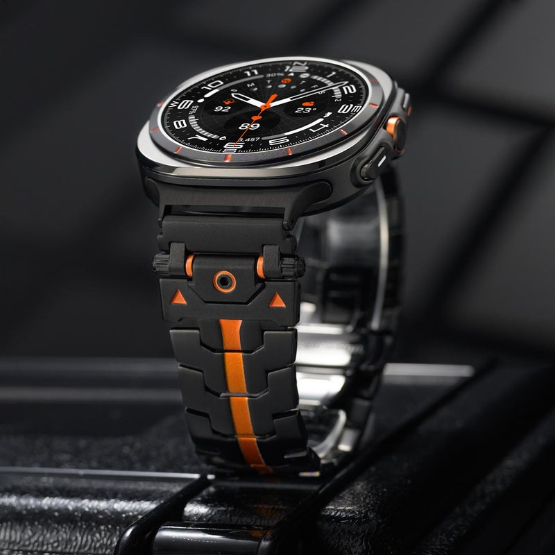 erorex For Samsung Galaxy Watch Ultra / Ultra 2025 Stainless Steel Butterfly Buckle Metal Watch Band(Silver) - Image 4