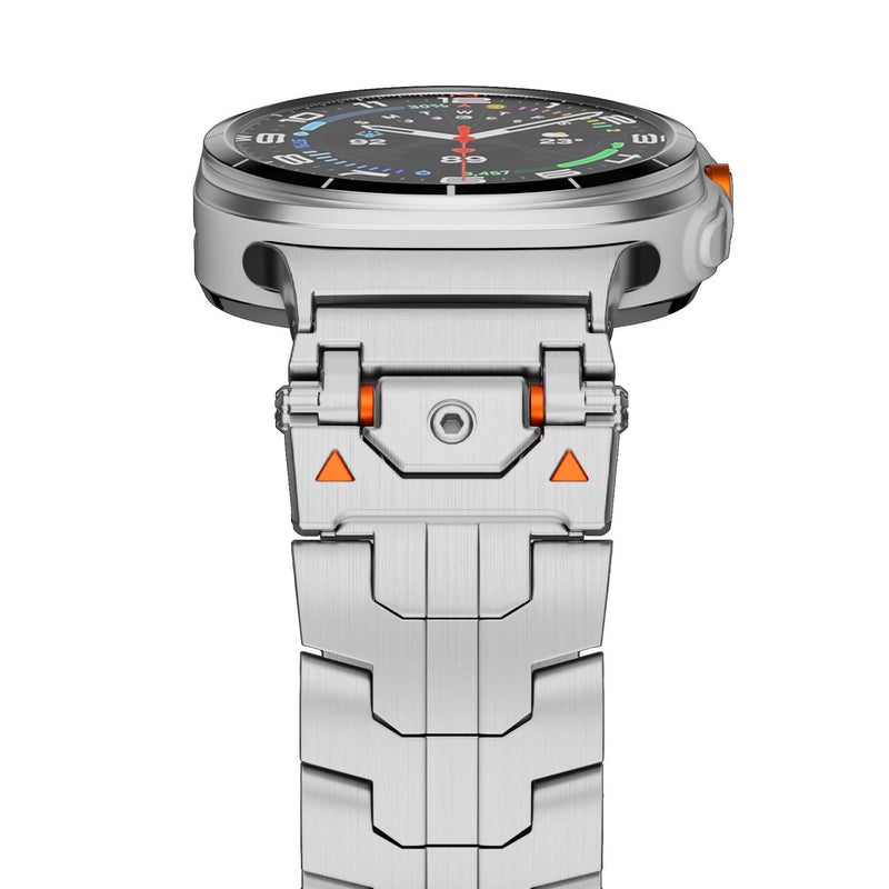 erorex For Samsung Galaxy Watch Ultra / Ultra 2025 Stainless Steel Butterfly Buckle Metal Watch Band(Silver) - Image 2