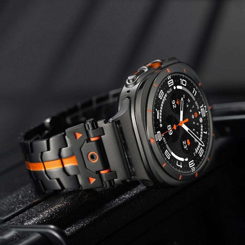 erorex For Samsung Galaxy Watch Ultra / Ultra 2025 Stainless Steel Butterfly Buckle Metal Watch Band(Silver) - Image 5