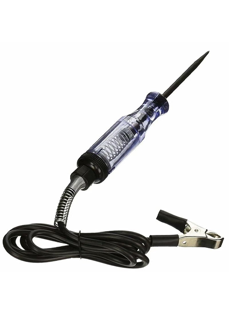 NityaEcommerce Circuit Tester 6V12V24V ABS Handle Long Steel Probe Alligator Clip Black  - Image 1