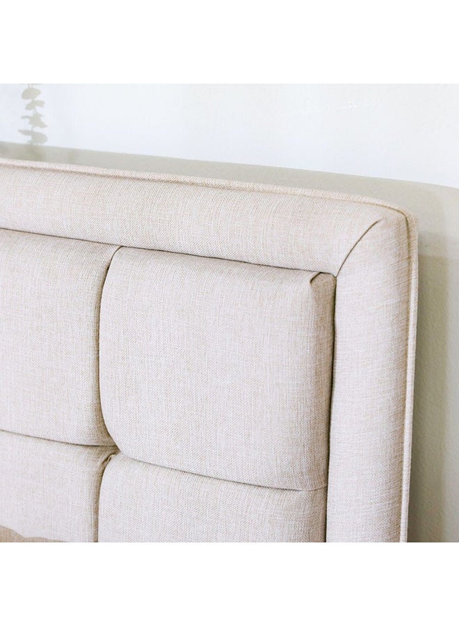 DANUBE HOME Gordion 120X200 Single Bed Sturdy Modern Design Wooden Single Bed Frame Furniture Quiet & Comfortable Beds L 130x208.6x118 cm  Light Cream - Image 3