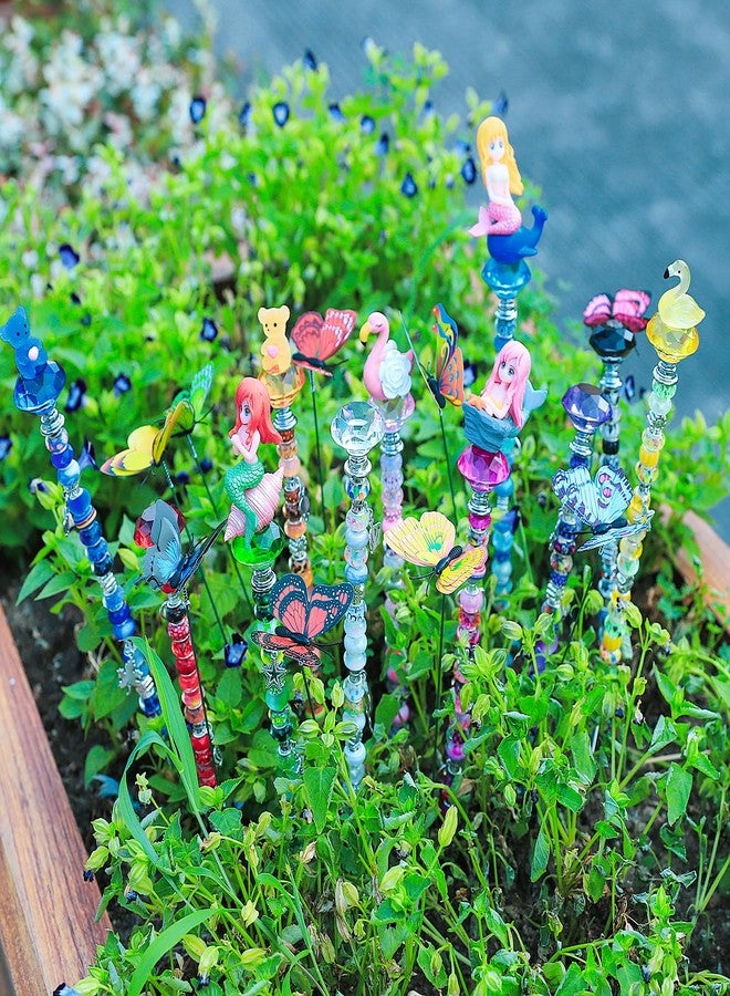 AIPRIDY 252 Pcs DIY Fairy Wand Garden Stakes Kit,Multiple Color Scheme European Beads Crystal Diamond Tops and 12 or 10 Inch Threaded Rods,Stainless Steel Stakes with Diamond Toppe(Fairy Tale) - Image 2