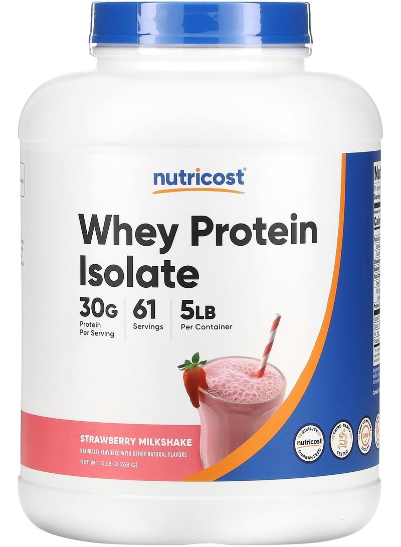 Nutricost Whey Protein Isolate, Strawberry Milkshake, 5 lb (2,268 g)