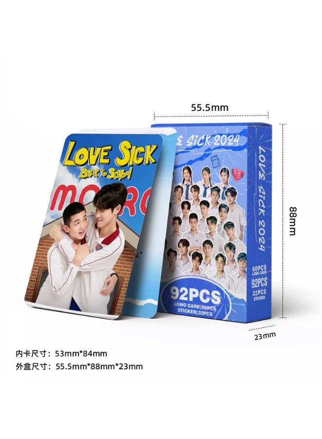 NIBEMINENT 92 Pcs TV series of Thailand Love Sick 2024 Lomo Cards Card For Fans Collection Gifts - Image 2