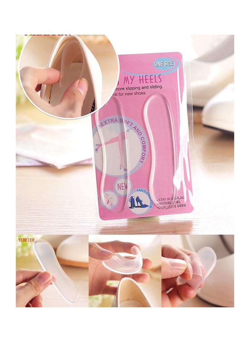 Generic - Transparent Back Heel Liner Gel Cushion Pads Insole High Heel Shoes Office Shoes Dance Shoes Grip Sport Anti-friction Foot Care Insole (4 pairs) - Image 1