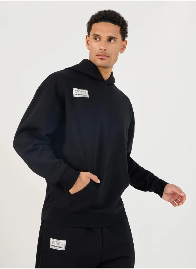 Styli Styli Patch Detail Fleece Oversized Hoodie and Cuffed Joggers Co-Ords