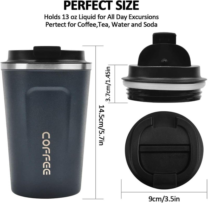 RNGODO Coffee Mug 12oz - Insulated Coffee Travel Mug Spill Proof with Leakproof Lid Vacuum Stainless Steel Thermos Coffee Tumblers to GO, Reusable Coffee Cup for Men and Women for Hot & Cold Drinks (Blue) - Image 3