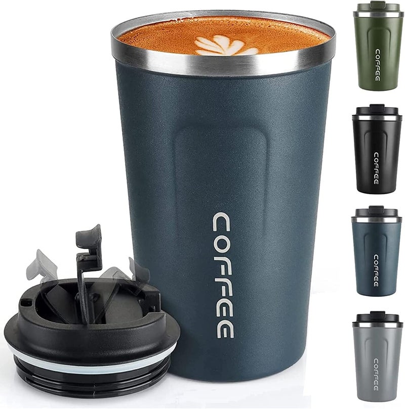 RNGODO Coffee Mug 12oz - Insulated Coffee Travel Mug Spill Proof with Leakproof Lid Vacuum Stainless Steel Thermos Coffee Tumblers to GO, Reusable Coffee Cup for Men and Women for Hot & Cold Drinks (Blue) - Image 1