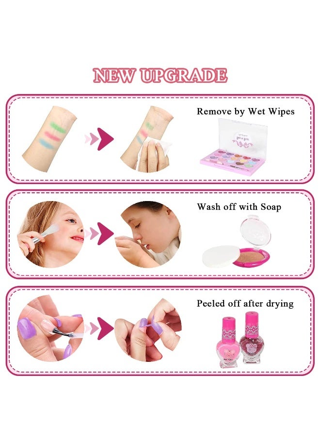 Kids Makeup Toys for Girls,Safe Non-Toxic and Washable Makeup Toys Set with Handles, Princess Birthday Gifts for 5-12 Years Old Girls - Image 3