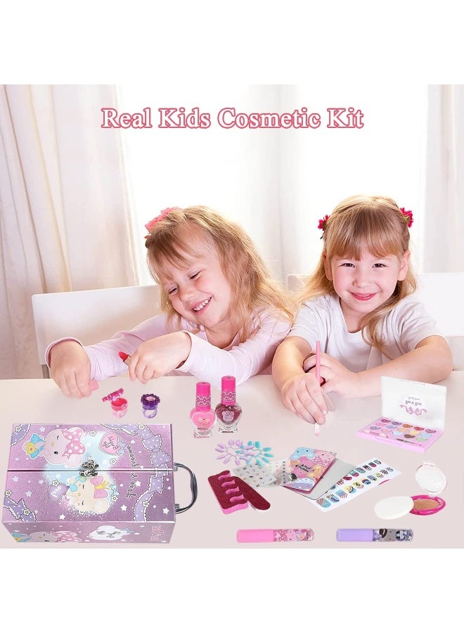 Kids Makeup Toys for Girls,Safe Non-Toxic and Washable Makeup Toys Set with Handles, Princess Birthday Gifts for 5-12 Years Old Girls - Image 2