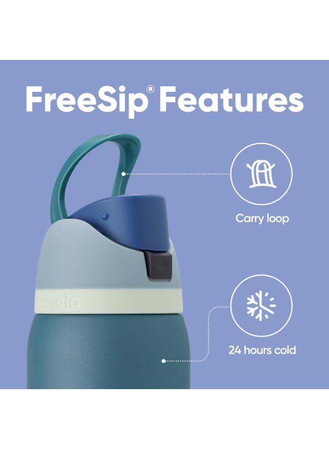 Owala Owala FreeSip Insulated Stainless Steel Water Bottle with Straw, BPA-Free Sports Water Bottle, Great for Travel, 32 Oz, Blue oasis  - Image 3