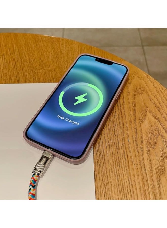 بيوينتي Fast Rechargeable Anti-Loss Phone Lanyard with Built-in Type-C to Lightning Cable, 60W Charging  480Mbps Data Transfer, Sturdy Nylon Braided Design for iPhone 14/13/12/11, Versatile Wrist Strap - Image 3