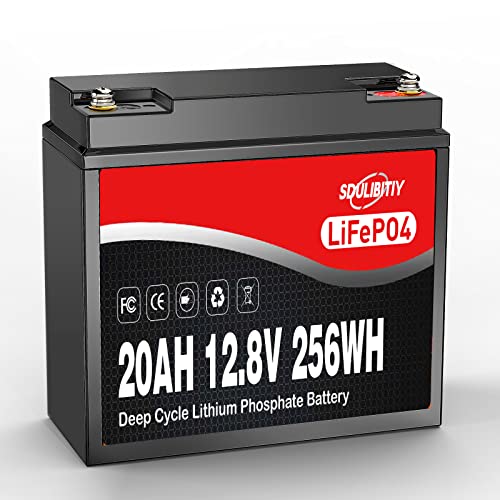 SDULIBITIY 12 Volt 20Ah Lithium Battery LiFePO4 12V LiFePO4 Battery 2000+ Deep Cycle Rechargeable Built-in BMS Battery Perfect for Kids Scooters, Fish finder, Solar, Off-Grid Applications - Image 1