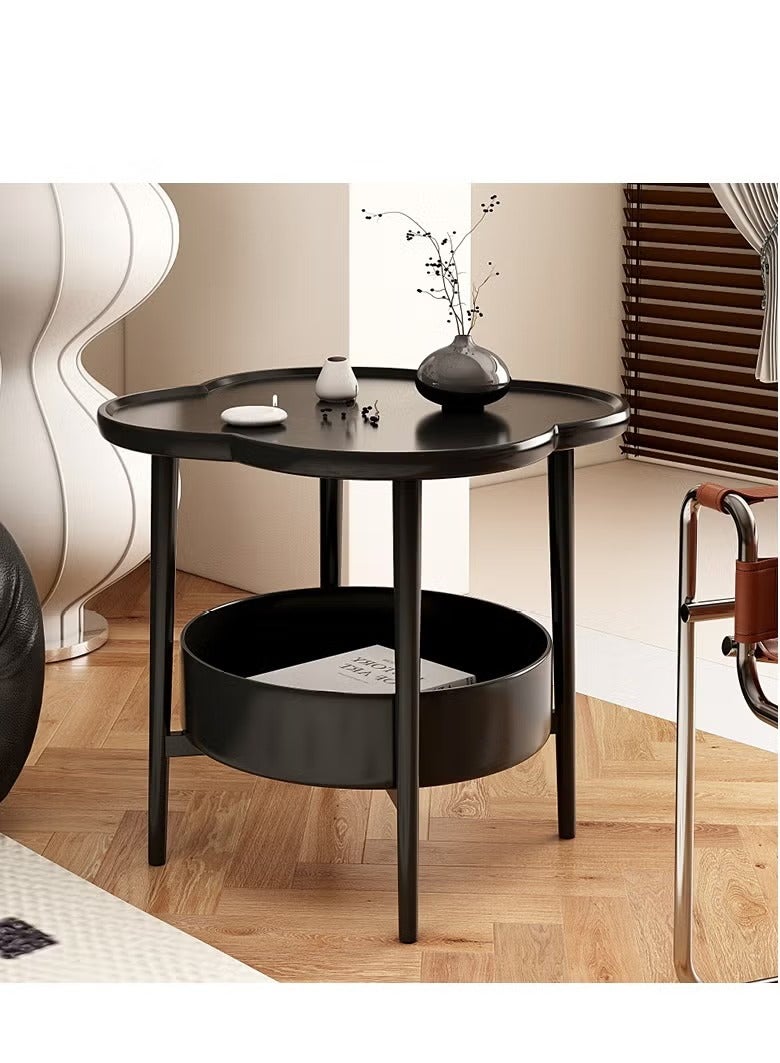 ميكسد 2 طوابق طاولة جانبية ، مع سلة تخزين ورفوف التخزين 2 طوابق ، غرفة المعيشة طاولة القهوة نهاية الجدول ، غرفة نوم ، مساحة صغيرة ، طاولة السرير ، من السهل تجميع ، 50 * 50 سم - Image 2