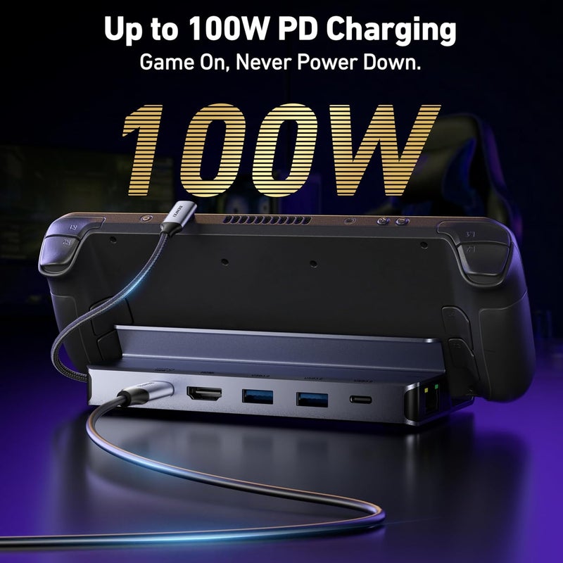 Benfei Steam Deck Dock, Docking Station for Steam Deck (OLED)/ROG Ally/Legion Go, 6-in-1 USB C Hub with HDMI 4K@60Hz, 1Gbps Ethernet, 1xUSB C 2X USB 3.0 Port, PD 100W Charging - Image 5