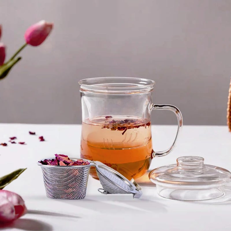 BLUE TEA شاي بلو دلو مصفاة شاي سهلة التنظيف مصفاة من الفولاذ المقاوم للصدأ مع خطاف سلسلة مثالية للشاي السائب والأعشاب والتوابل وفلتر دقيق مميز في برنامج شارك تانك قابلة لإعادة الاستخدام - Image 4