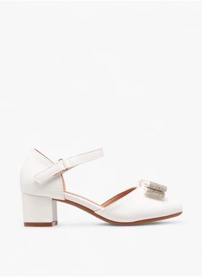 Flora Bella By Shoexpress Girls Block Heel Ballerina With Hook And Loop Closure  - Image 3
