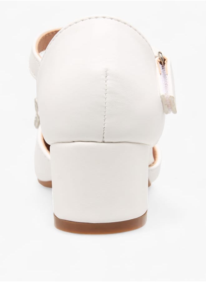 Flora Bella By Shoexpress Girls Block Heel Ballerina With Hook And Loop Closure  - Image 5
