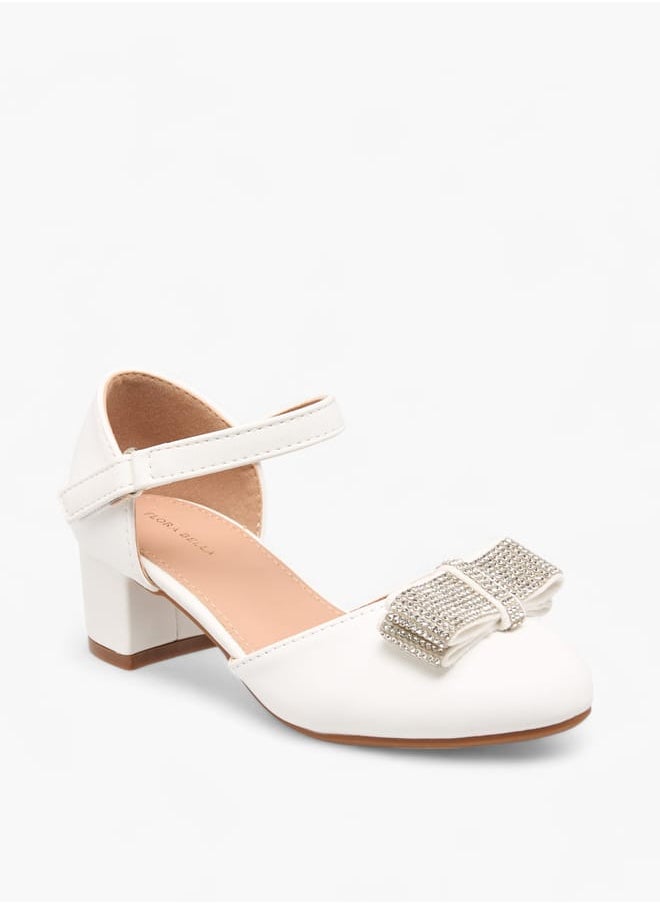 Flora Bella By Shoexpress Girls Block Heel Ballerina With Hook And Loop Closure  - Image 1