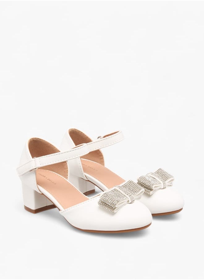 Flora Bella By Shoexpress Girls Block Heel Ballerina With Hook And Loop Closure  - Image 2