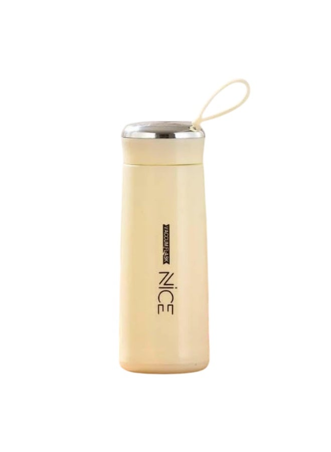 NICE Portable Glass Flask – 400ml Leak-proof Water Bottle, Stylish Travel Flask for Hot & Cold Beverages, Durable & Eco-friendly Design, Milky White - Image 1