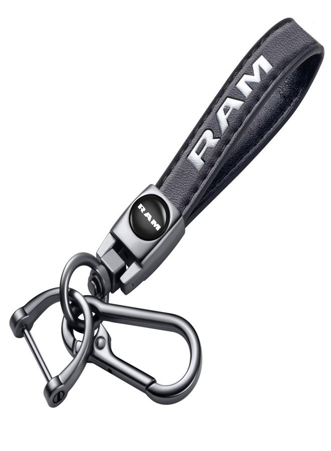 TACOMA Genuine Leather Car Keychain for Dodge RAM 1500 2500 3500 Key Chain for Men and Women Family Present Key Ring Accessories(Black) - Image 1