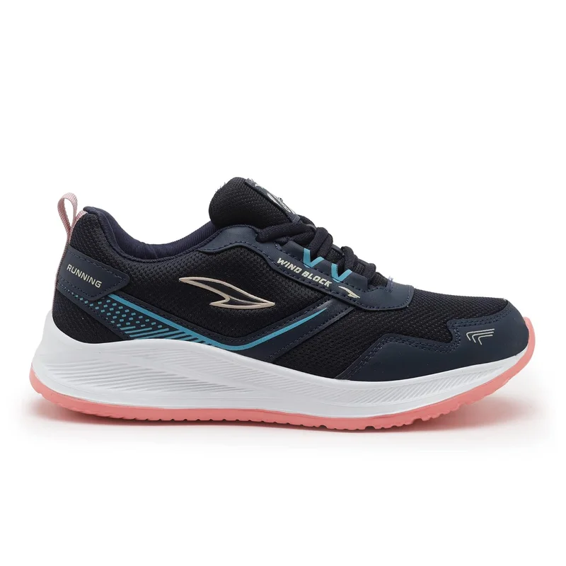 Asian Navy Blue Peach Sports Sneakers for Girls