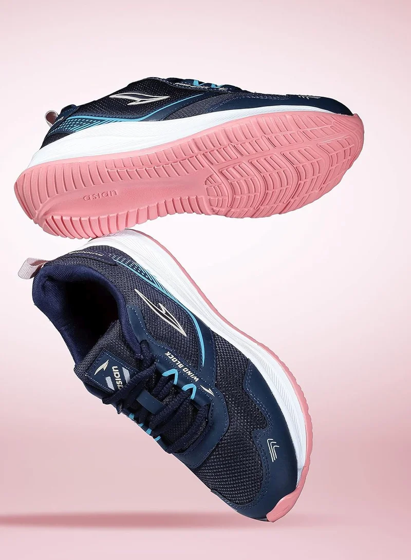 Asian  Navy Blue Peach Sports Sneakers for Girls for Women | Best Price UAE
