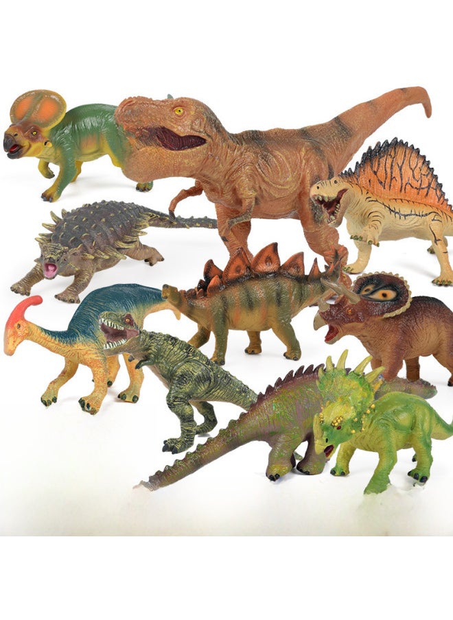 25cm Simulation Dinosaur Model Soft Glue Triceratops Stegosaurus Dinosaur Toy Animal Kingdom Children Model Cross Border-Color:Stegosaurus Huang K10