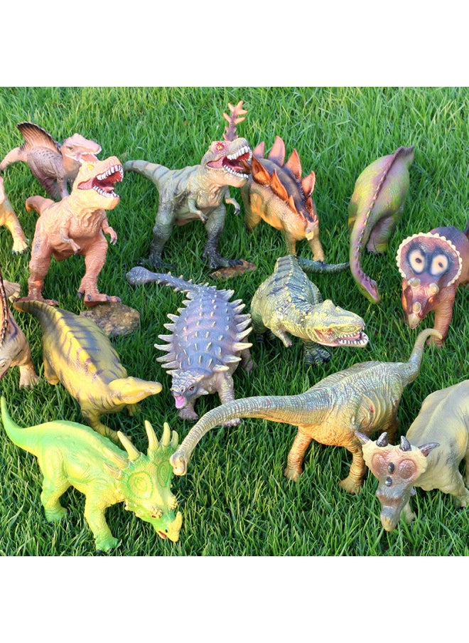 25cm Simulation Dinosaur Model Soft Glue Triceratops Stegosaurus Dinosaur Toy Animal Kingdom Children Model Cross Border-Color:Stegosaurus Huang K10