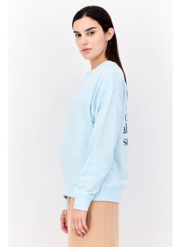 adidas Originals Women Sportswear Fit Long Sleeves Outdoor Sweatshirt, Sky Blue  - Image 2