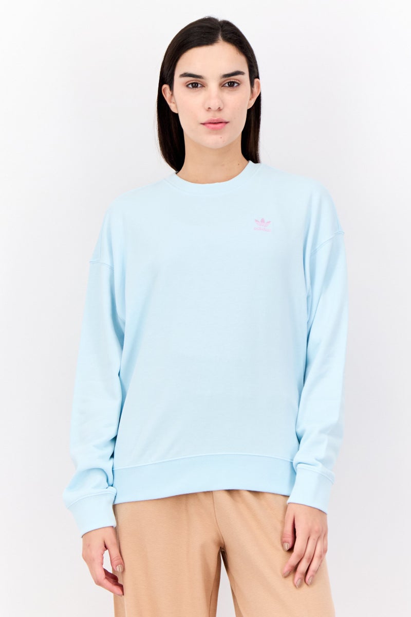 adidas Originals Women Sportswear Fit Long Sleeves Outdoor Sweatshirt, Sky Blue  - Image 1