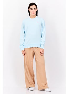 adidas Originals Women Sportswear Fit Long Sleeves Outdoor Sweatshirt, Sky Blue  - Image 4