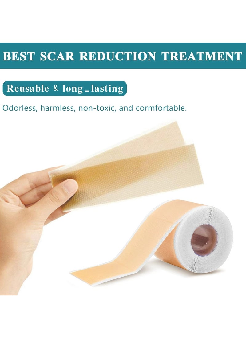 BUPY Silicone Scar Sheet for Scar Repair Skin Regeneration Medical Grade Silicone Sheets 4cmx1.5m Reusable Scar Patch for C Section Acne and Surgery Scars  - Image 3