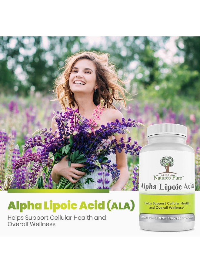 Simply Natures Pure Alpha Lipoic Acid 600Mg 120 Veggie Capsules Rla Rla R /Slipoic Ala Nongmo Thioctic Acid 4 Month Supply - Image 4