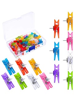 Y&D 50-Piece Pushpin Clips Corkboard Plastic Pushpins Mini Photo Decorative Pins Paper Bulletin Board  - Image 1