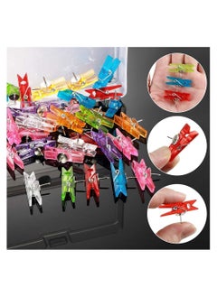 Y&D 50-Piece Pushpin Clips Corkboard Plastic Pushpins Mini Photo Decorative Pins Paper Bulletin Board  - Image 3