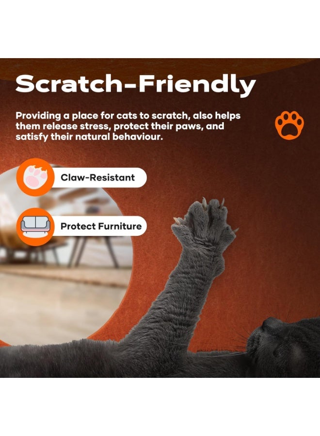 A.M Cat Bed Indoor, Foldable Felt Cat Cave Tunnel Enclosed Bed Peekaboo Carrot Cats House for Large & Multiple Pet Up to 22 Lbs, Scratch Resistant Cats Condo Hideaway - Image 4