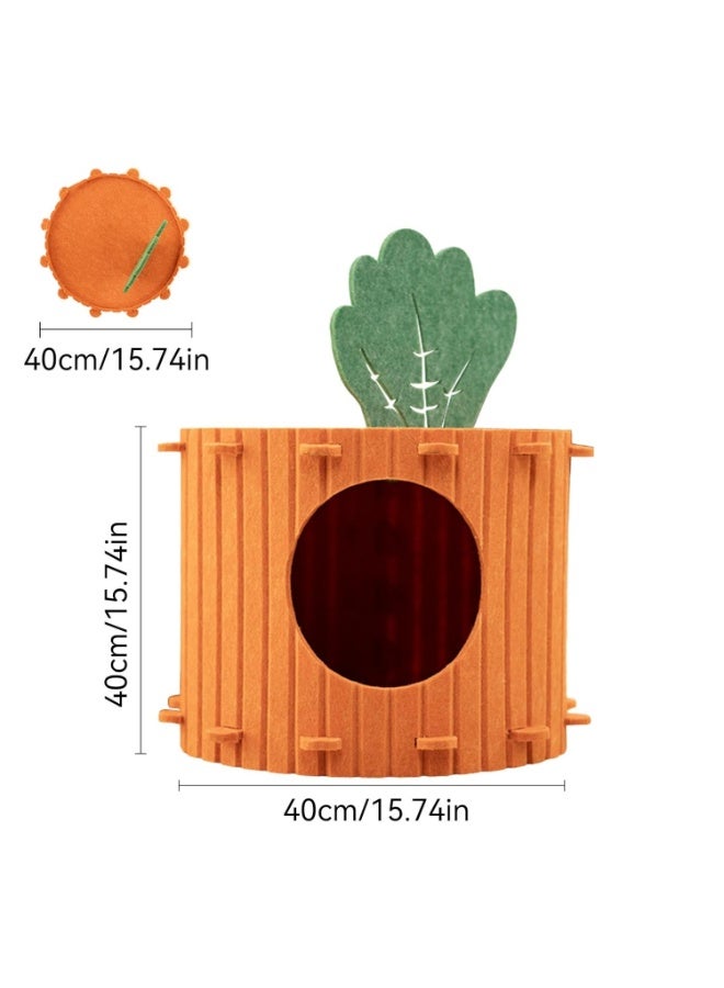 A.M Cat Bed Indoor, Foldable Felt Cat Cave Tunnel Enclosed Bed Peekaboo Carrot Cats House for Large & Multiple Pet Up to 22 Lbs, Scratch Resistant Cats Condo Hideaway - Image 2